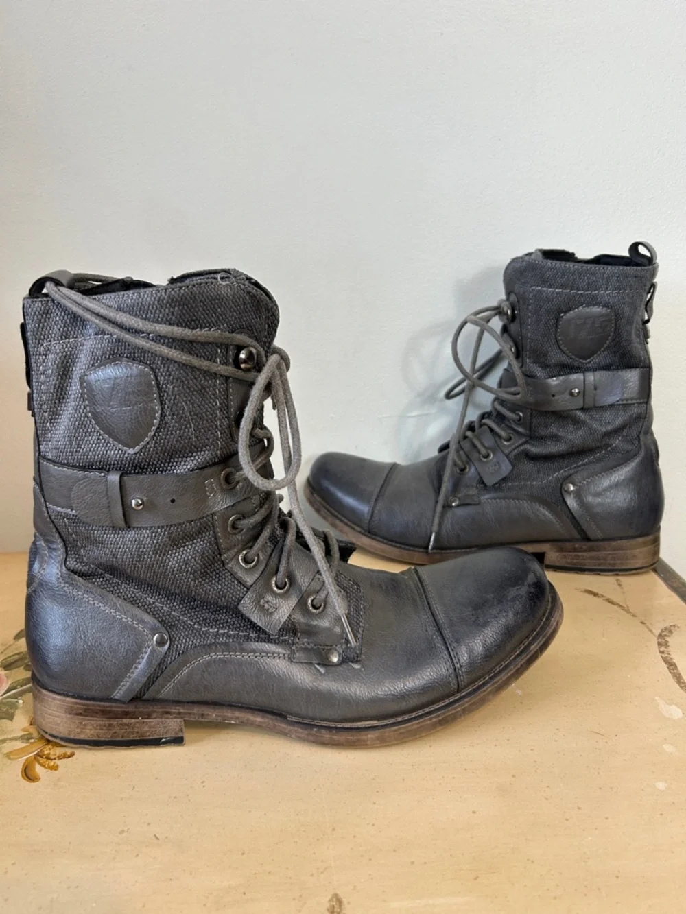 J75 Jump Deploy Men's Charcoal Gray Lace-Up Military Tactical Combat Boots